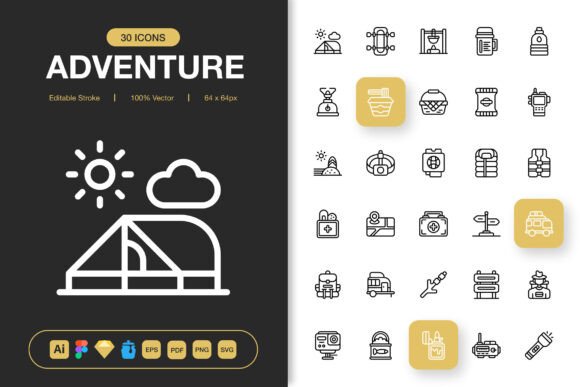 Adventure Icons: Modern Graphics for Content Publishing