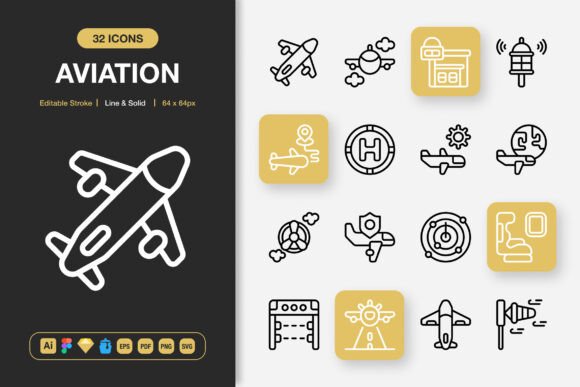 Airport-Ready Graphics with Aviation Icons