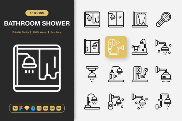 Bathroom Shower Icons Review
