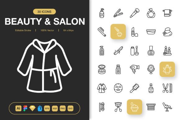 Beauty and Salon Icons for Modern Graphic Design
