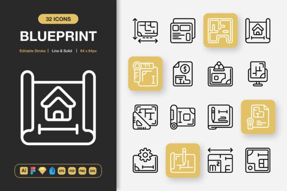 Blueprint Icons: Modern Graphics for Clean Editorial Design