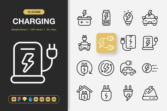Charging Icons: A Modern Graphic Asset for Creative Projects