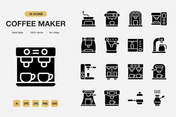Coffee Maker Solid Icons Review