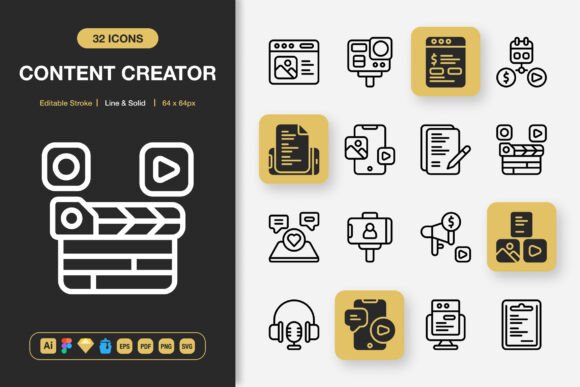 Content Creator Icons: A Versatile Graphic Asset for Modern Design