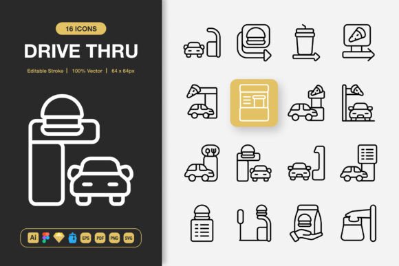 Drive Thru Icons: A Versatile Graphic Asset for Modern Design