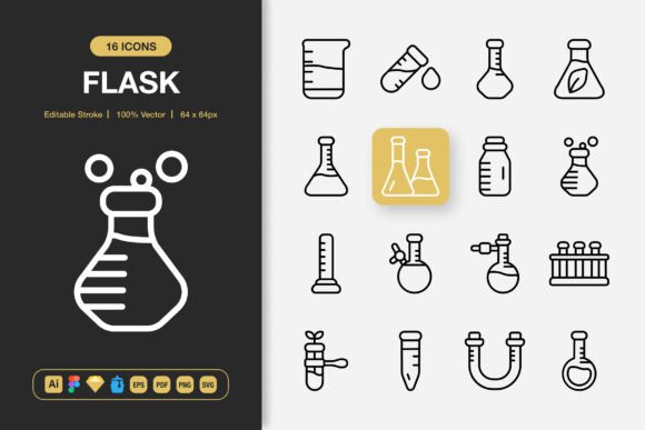 Flask Icons: A Versatile Graphic Design Asset for Modern Branding