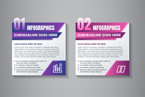 Four Step Infographic Rectangle for Graphics and Infographics