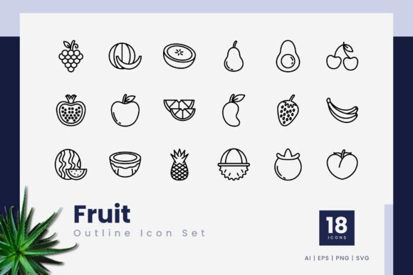 Fruit Outline Icons Review for Embroidery Projects