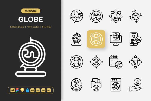 Globe Icons: A Modern Graphic Asset for Local Branding