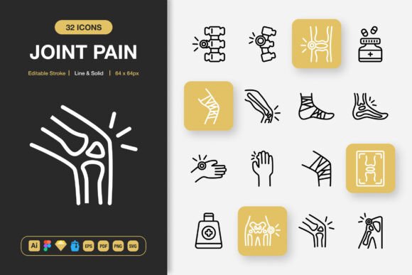 Joint Pain Icons for Digital Product Creators