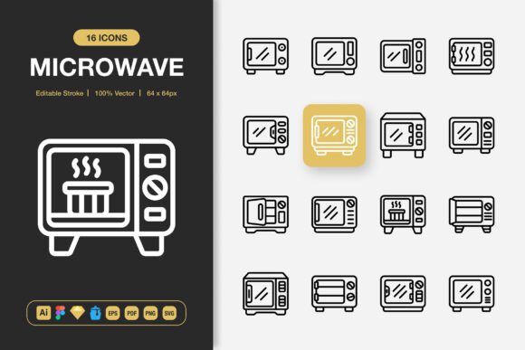 Microwave Icons – Modern Graphics for Clean Icon Design