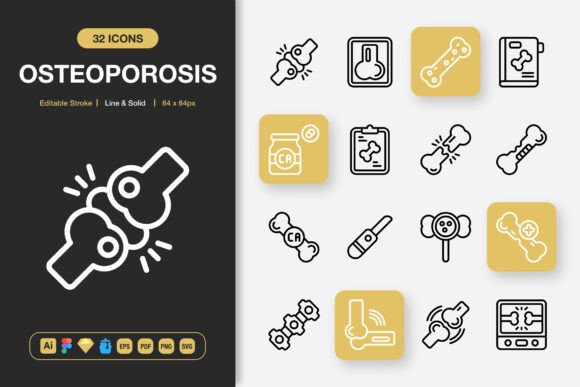 Osteoporosis Icons Review for Embroidery Projects