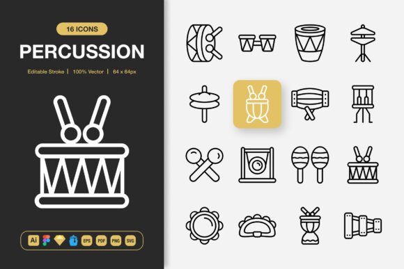 Percussion Icons: A Graphic Design Asset for Local Business Branding