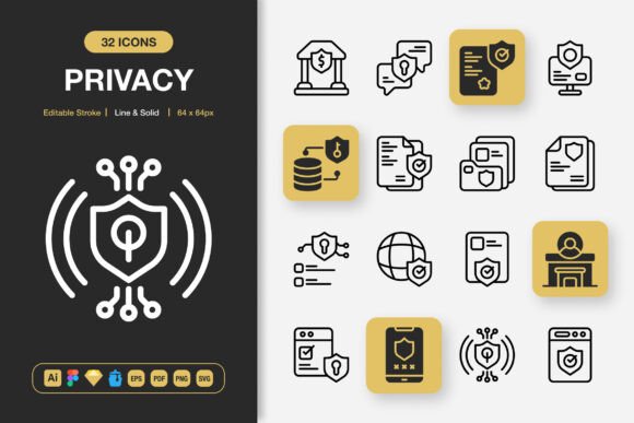 Privacy Icons: A Versatile Graphic Design Asset for Modern Projects