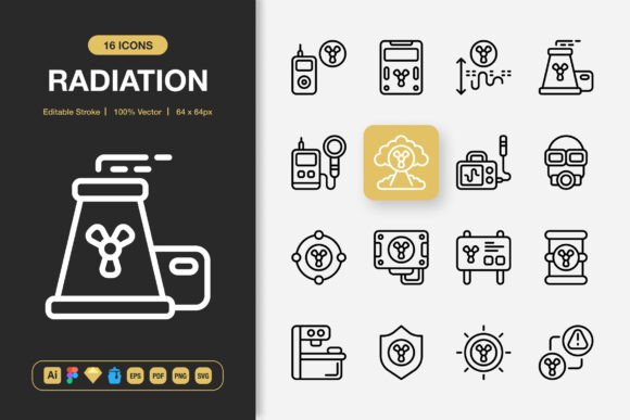 Radiation Icons: A Modern Graphic Design Asset for Branding and Marketing