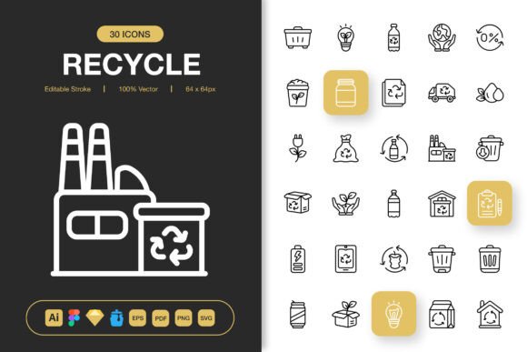 Recycle Icons: A Modern Graphic Asset for Creative Projects
