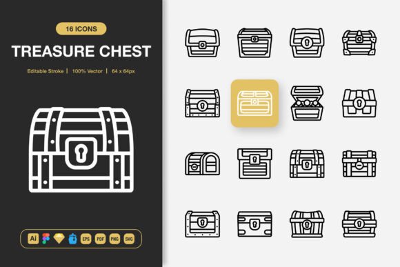 Treasure Chest Icons: A Versatile Graphic Design Asset