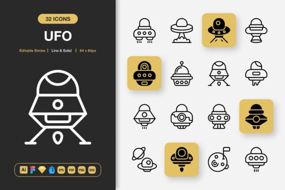 Ufo Icons: A Modern Graphic Design Asset for Branding and Marketing