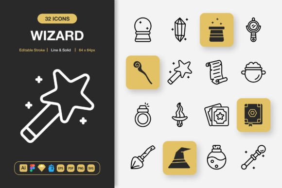 Wizard Icons: A Modern Graphic Design Asset for Local Business Branding